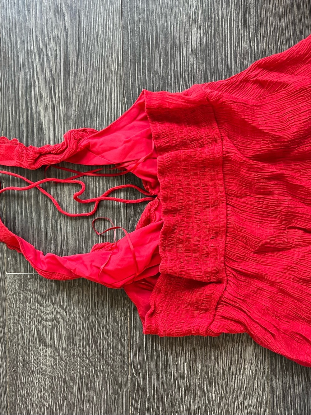 PacSun Red Ruffle Halter Crop Top - Picture 2 of 2